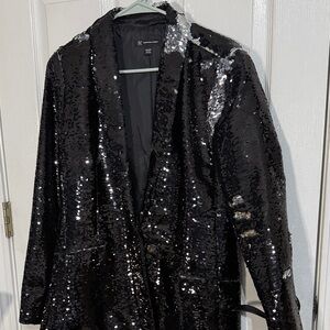 INC International Concepts Black Sequin Blazer